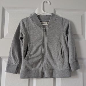 Gray Cotton-Blend Sweatshirt with Ribbed Cuffs